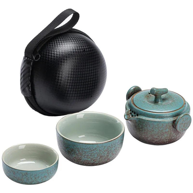 Ceramic Gongfu Travel Tea Set - DelveIn 2U - 14:200661016#Green pine;200007763:201336100