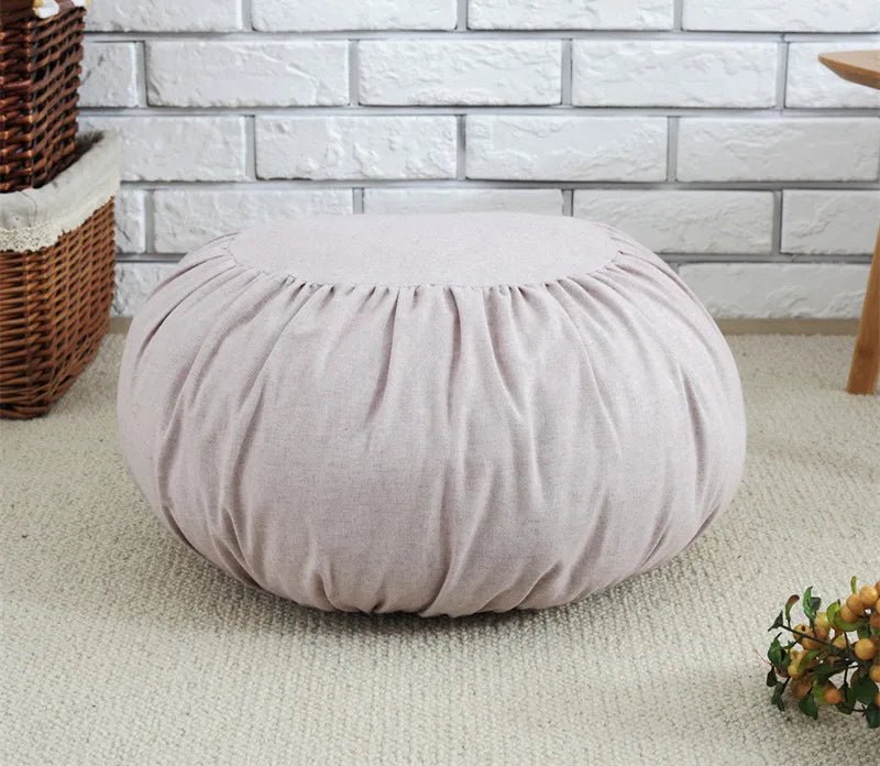 Cotton-Linen Pumpkin Cushion for Yoga and Meditation - DelveIn 2U - 14:29#fense;183:200012944#Dia.45cm Thick.20cm