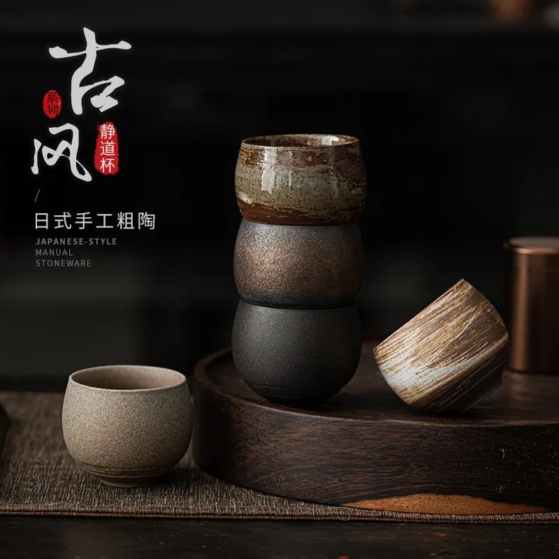 Japanese Style Handmade Stoneware Tea Cups - 1 Pc - DelveIn 2U - 14:175#Teacup B