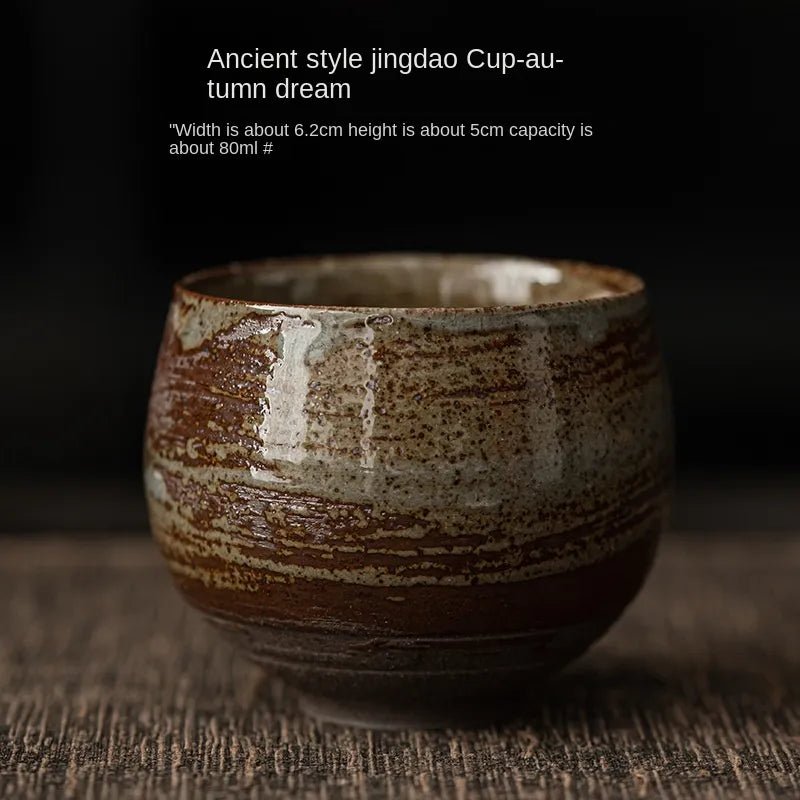 Japanese Style Handmade Stoneware Tea Cups - 1 Pc - DelveIn 2U - 14:175#Teacup B