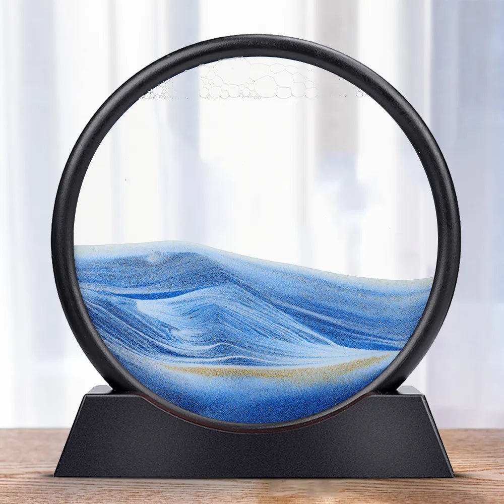 Moving Sandscapes Art 3D Hourglass - DelveIn 2U - 14:175#Blue;5:361385#12 inch;200007763:201336103