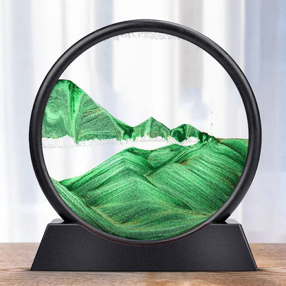 Moving Sandscapes Art 3D Hourglass - DelveIn 2U - 14:1254#Green;5:361385#12 inch;200007763:201336103